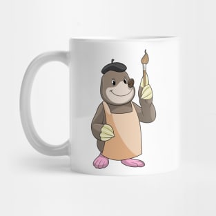 Mole as Painter with Paint brush Mug